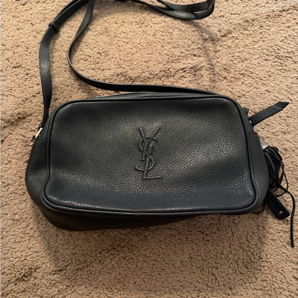 Yves Saint Laurent Dark Navy Leather Crossbody Bag